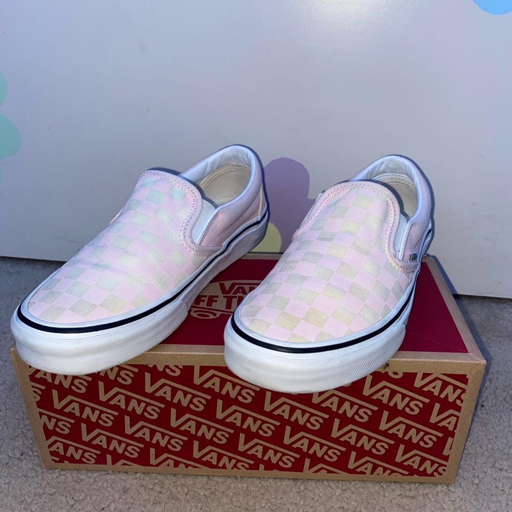 Pink checkered Vans